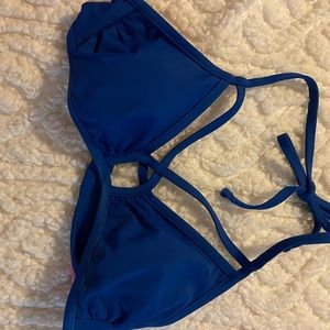 Royal blue bathing suit top.